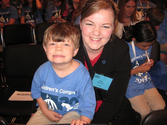 Kate with Charlie during Children's Congress