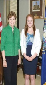 Mia with Senator Jeanne Shaheen who Mia met years before her summer 2013 internship in the Senator's office