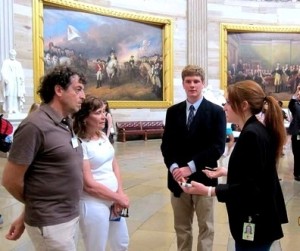 Mia giving a Capitol tour during her summer 2013 intership in Senator Jeanne Shaheen's office 
