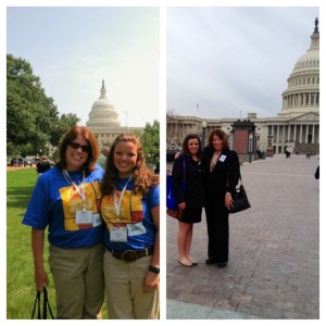 Jeanine & daughter, Abby, at the Capitol in 2011 for Children's Congress and 2014 for Government Day 