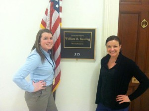 Karen & former JDRF Advocacy intern, Lauren, ready to meet with Representative Keating